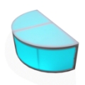 ProX Lumo Stage 2'x4' Half-Circle Acrylic Stage w/Optional Lights, 16" High